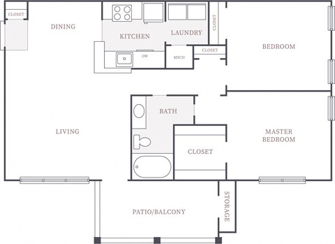 2 bed 1 bath 1133 sf apartment at The Columns at Pilgrim Mill